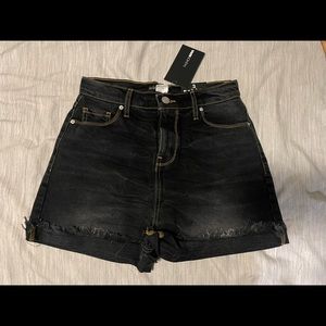 High rise denim shorts